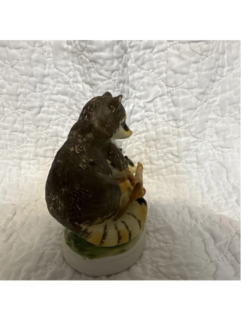 Porcelain Raccoon Family Figurine Collectible Animal Porcelain Decor Sculpture